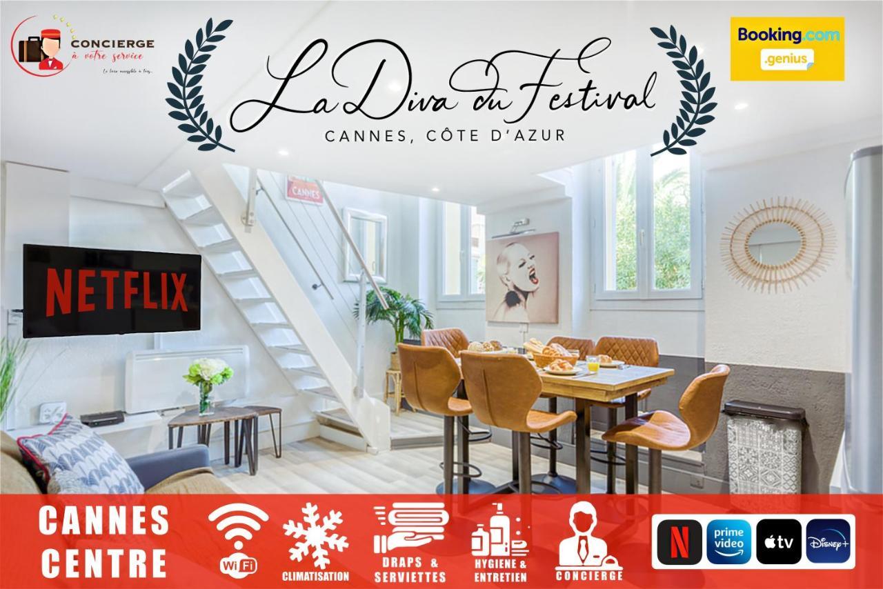 La Diva Du Festival - 10 Mn A Pied Palais & Plages - Cosy & Calme - Clim - Wifi Κάννες Εξωτερικό φωτογραφία